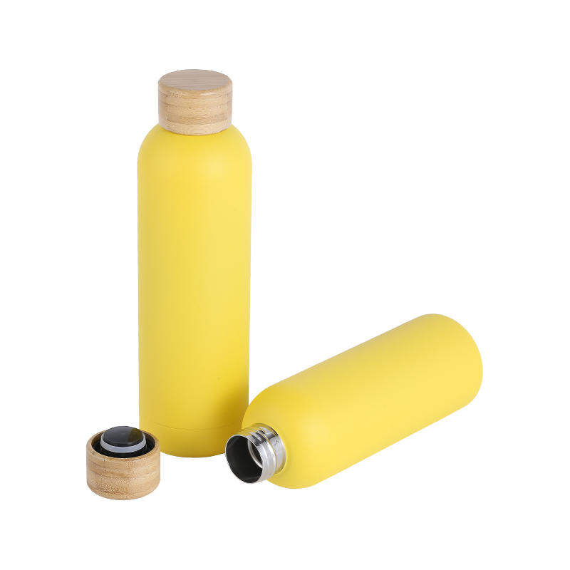 Botella de vacío con tapa de corcho Protección del medio ambiente Botella de agua deportiva aislada de acero inoxidable para exteriores